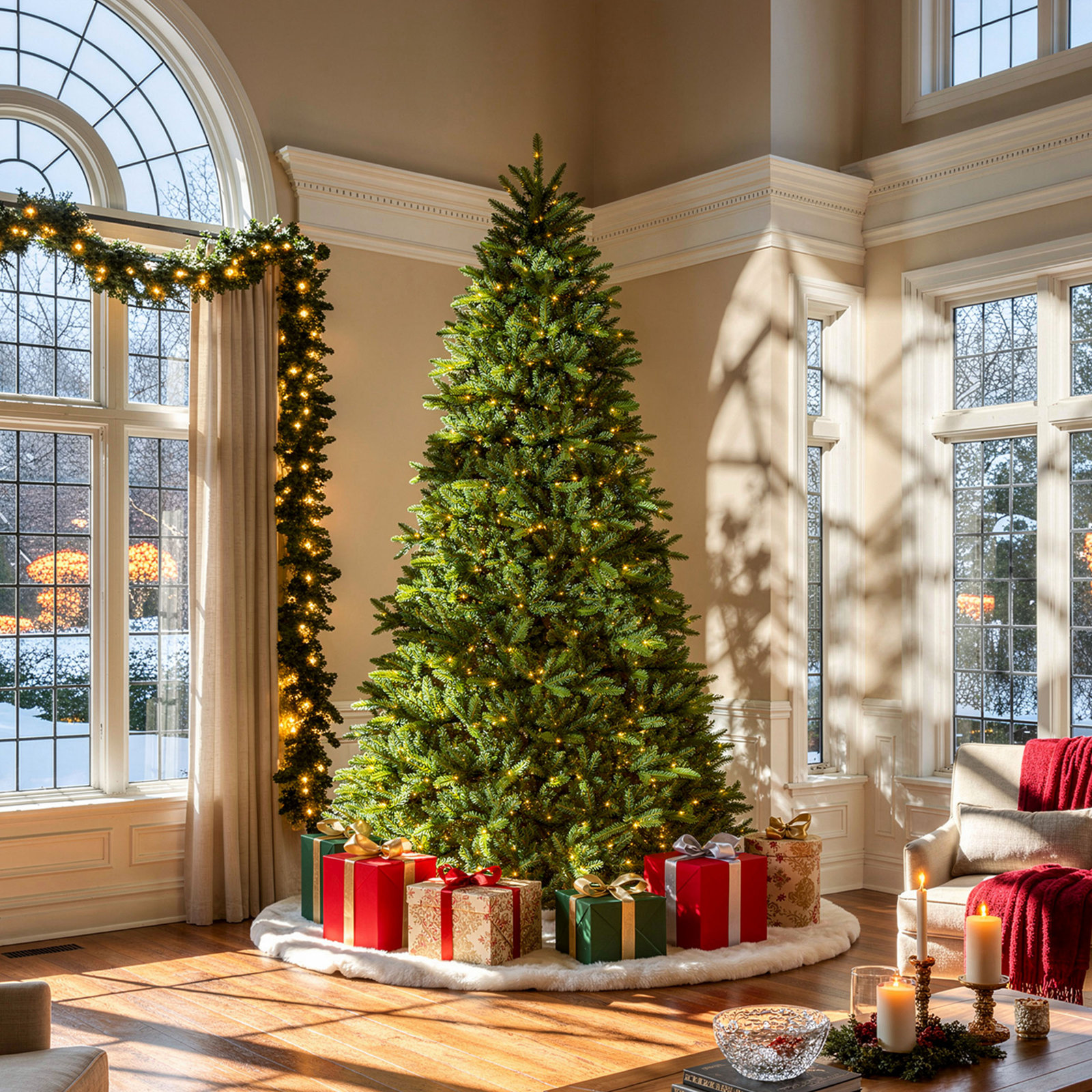 Reena Pre-Lit Fir Christmas Tree, 10'