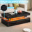 Bhhatu High Gloss 3 Pieces Living Room Table Set, Black-102834541