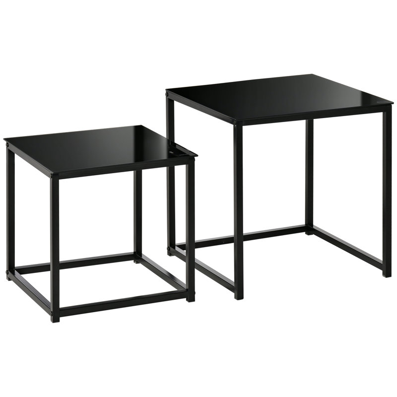 Aida Glass Top Frame Nesting Tables