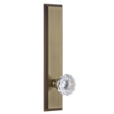 Grandeur Carré Tall Plate Single Dummy with Fontainebleau Crystal Door Knob