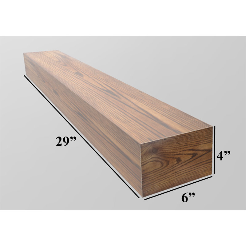 Emerald Lee 3 Piece Oak Floating Shelf, Black, 4"H x 29"W x 6"D