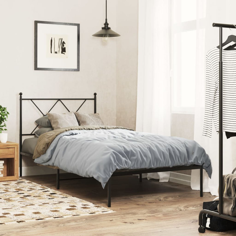 Corrstown Metal Bed, Single (3'), Black