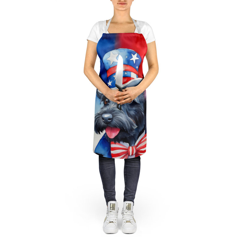 Patriotic American Apron, Black Scottish Terrier