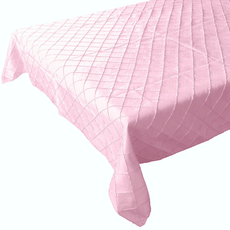 Pintuck Taffeta Tablecloth, 120" x 58", Light Pink