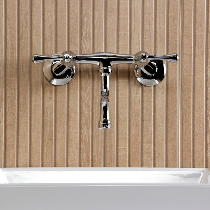 Robinet de salle de bain mural 2 trous Kingston, Chrome poli