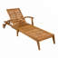 Chaise longue de patio en bois massif