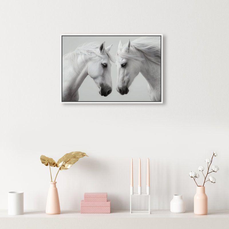 Twin Souls II Print by Oliver Gal, 21"H x 31"W, White Floater Frame