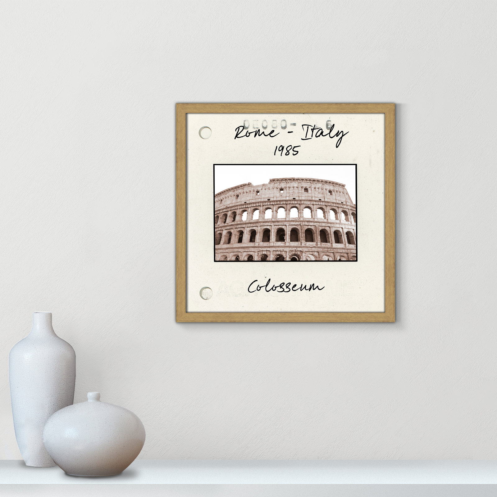 Ritona "Rome, Italy - Colosseum" Print, Natural Single Picture Framed Paper, 17" H x 17" W x 0.75" D
