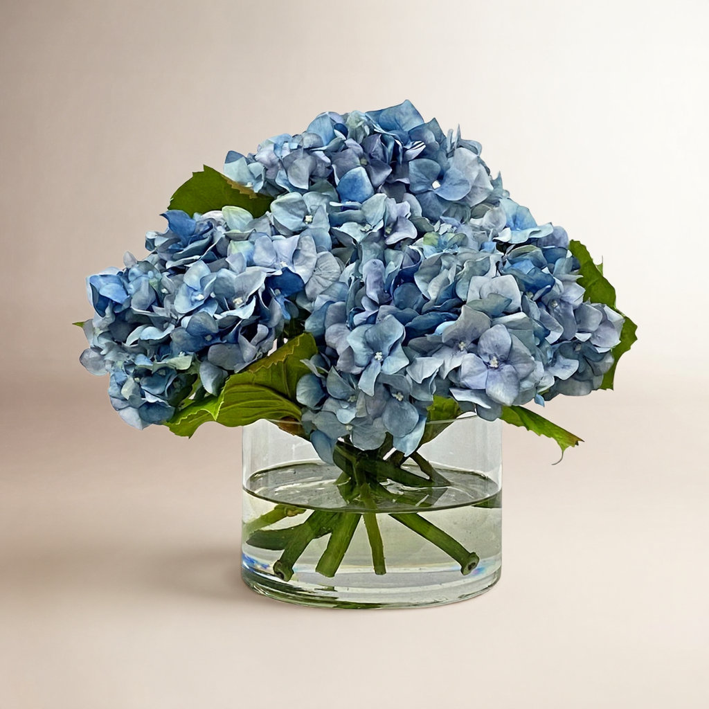 HYDRANGEA IN CYLINDER, Light Blue