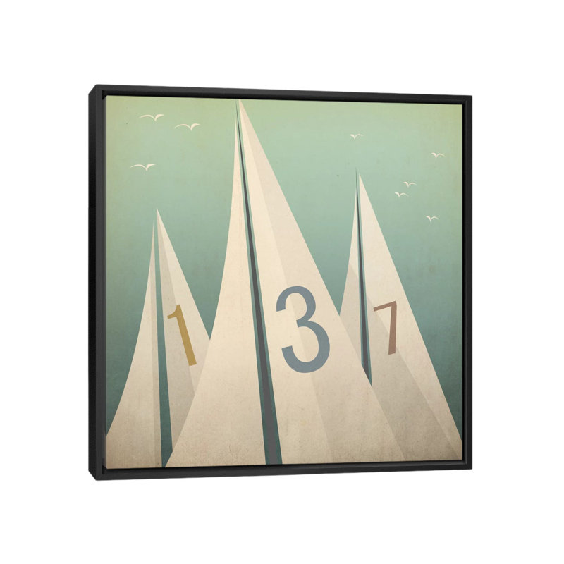 « voiles vii » par ryan, impression sur toile, H 18 po x l 18 po x P 1,5 po, Toile avec cadre noir, Pas de tapis