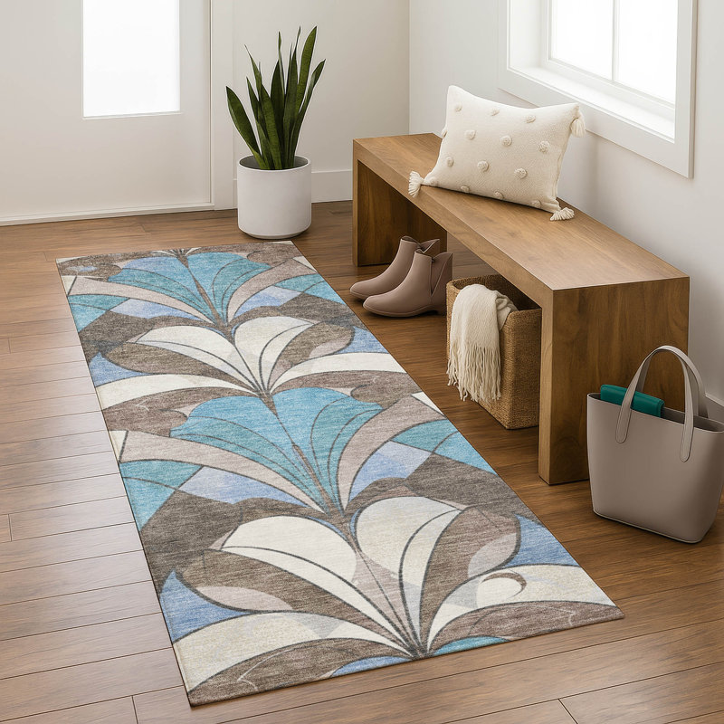 Premium Machine Washable Mayfield modern Rug, 2'3" x 7'6" Runner, Brown