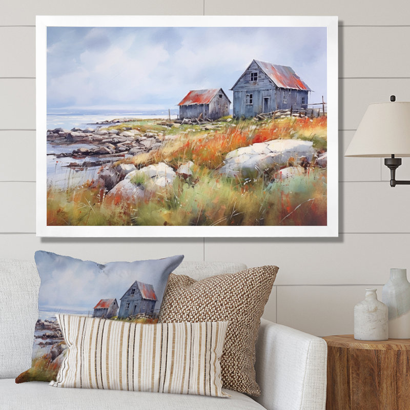 Rustic Refuge Lakehouse II sur impression sur toile, H 12 po x l 20 po x P 1 po, Cadre simple blanc