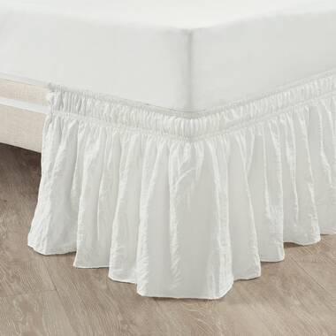 Savannah Linen Gauze White Tier Ruffle Bed Skirt