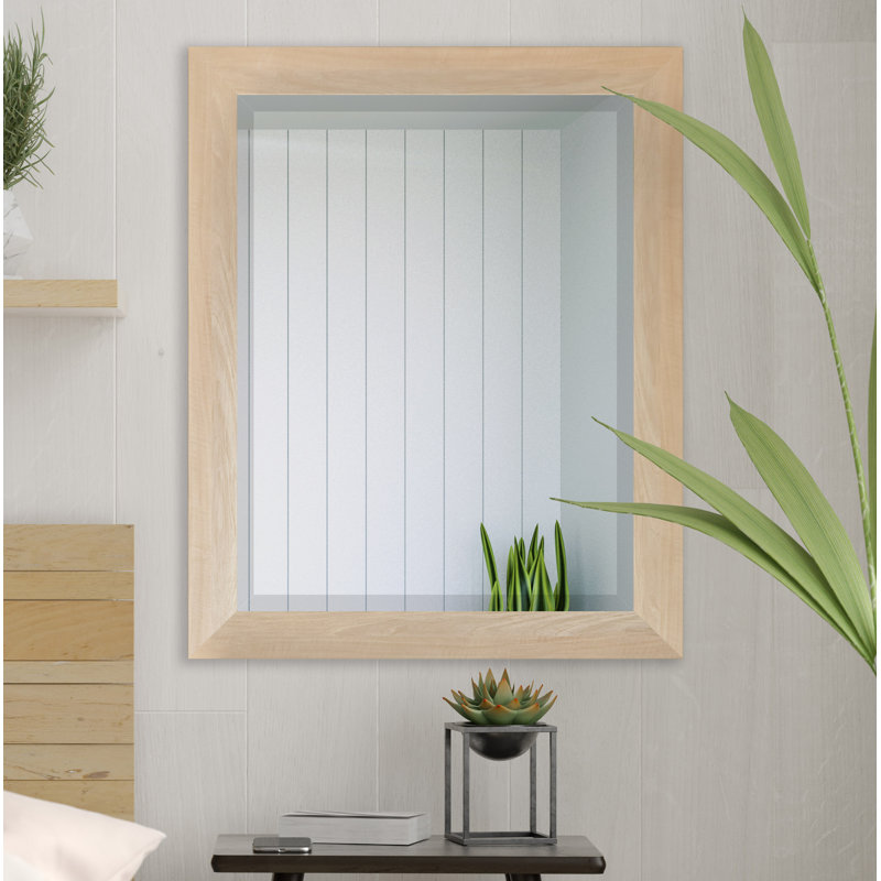 Miroir biseauté moderne / contemporain Ungar, 37,5 po x 33,5 po, Érable blond