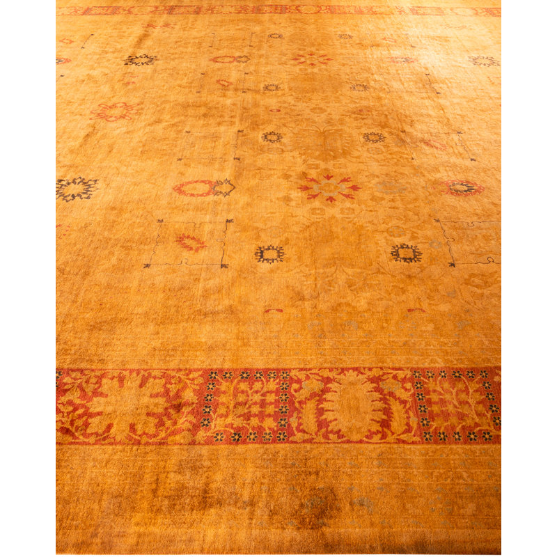 One-of-a-Kind 16' 0" X 12' 4" 2000s Wool Area Rug in Yellow