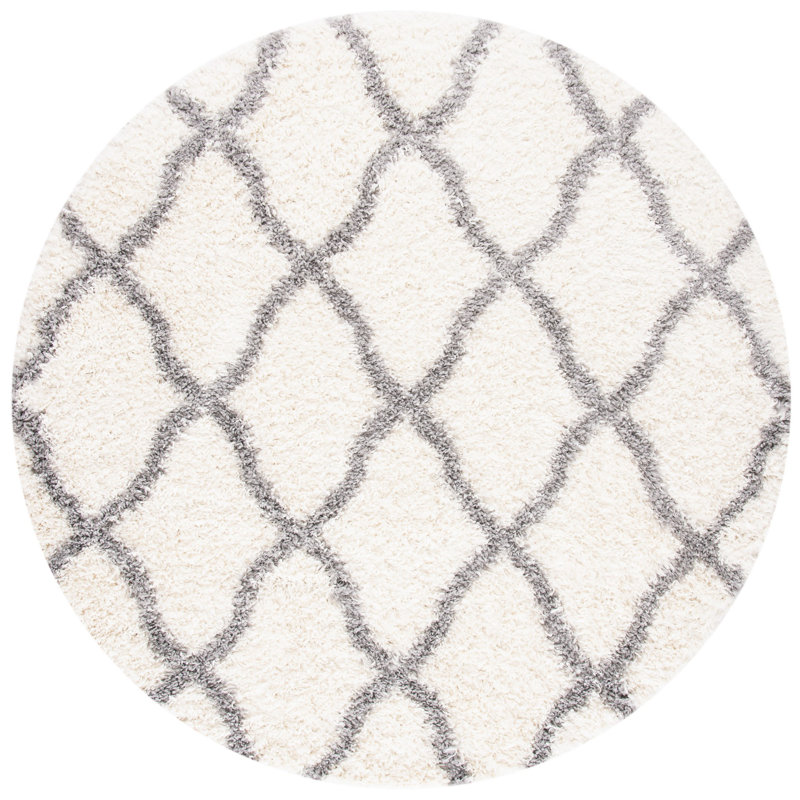 Tapis à poils longs Imraan, Rond 6 pi 7 po