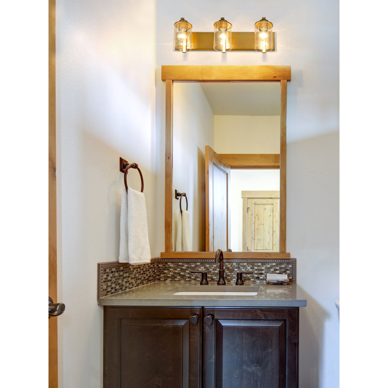 Éclairage pour salle de bain à intensité variable 3 lumières Foua, Vieux laiton
