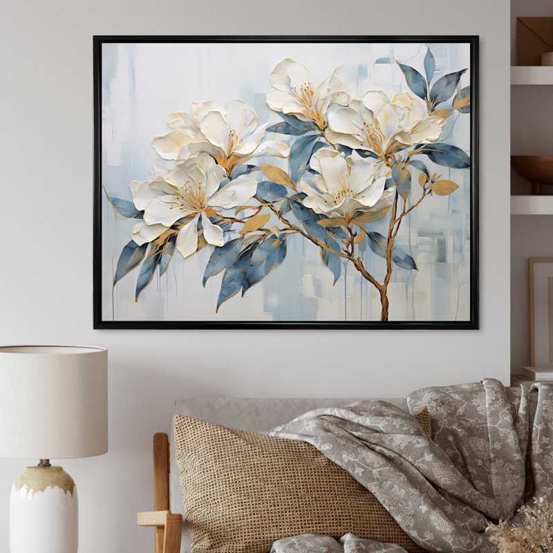 Essence de Rhododendron Simplicité III, Cadre flottant noir, H 24 po x l 32 po x P 1 po