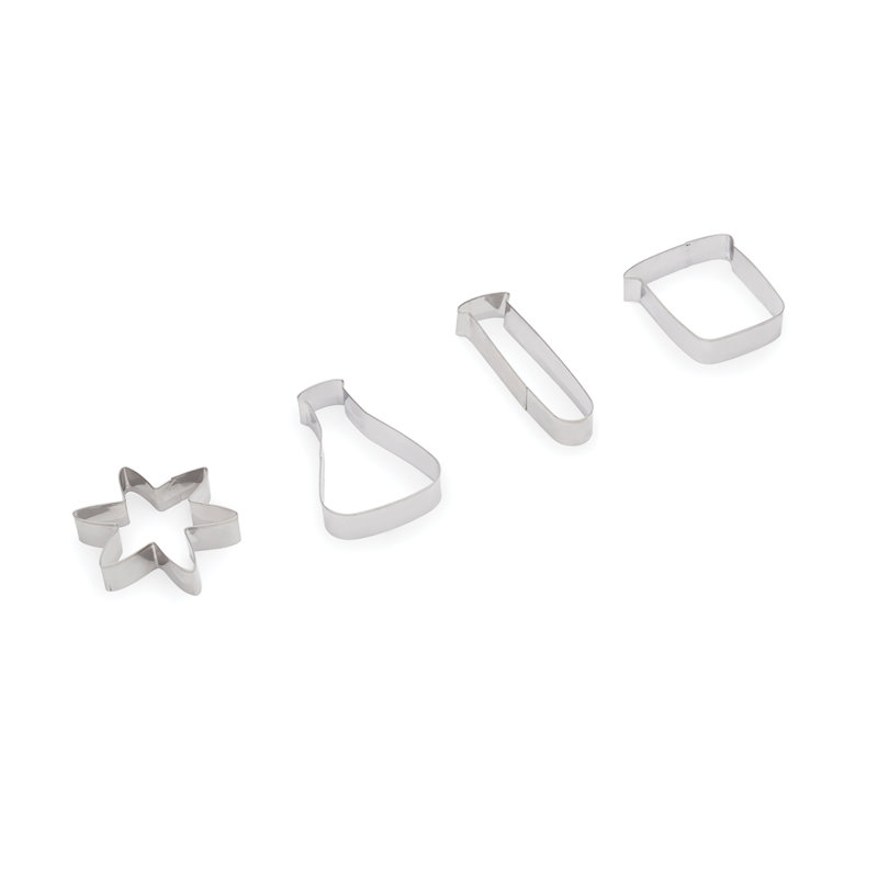 Stainless Steel Science Cookie Cutter Set, 4-Piece
