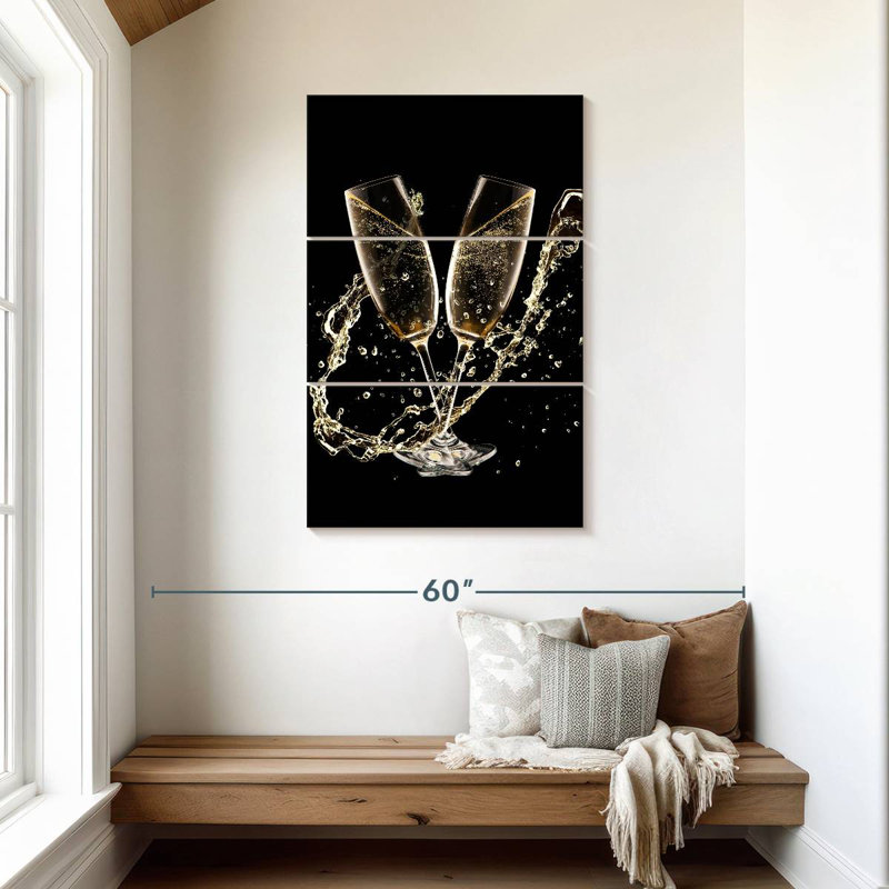 Fizzy Champagne Splash, 45" H x 28" W