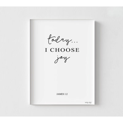 I Choose Joy By Cindy Jacobs, Framed James 1:2 Christian Housewarming Poster Print, Catholic Poster Wall Art, Extra Large Bible Decor