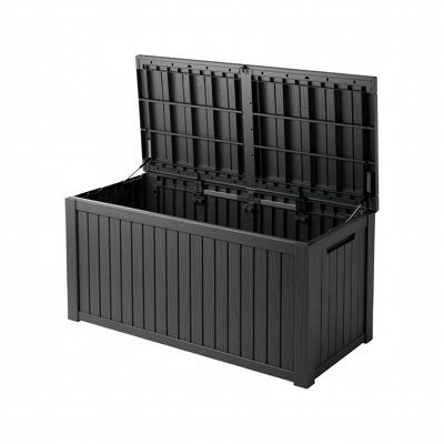 200 Gallon Resin Deck Box Large Outdoor Storage Boxes for Garden Tools, Patio Furniture Pillows, Pool Supplies