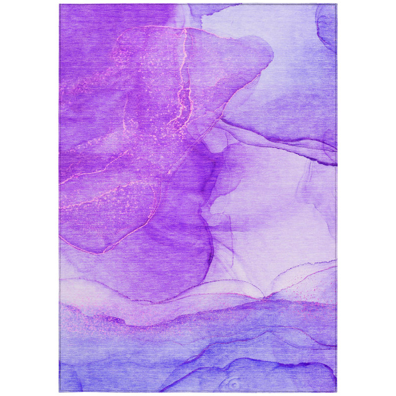 Tapis d'extérieur lavable et antidérapant mauve 5 pi x 8 pi