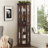 Lighted Corner Glass Display Cabinet With Adjustable Shelves And Anti - Tipping Device, Ideal For Showcasing Collectibles And Decor-841363085