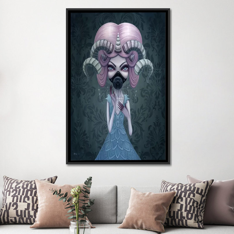 « aurora », impression sur toile, H 26 po x l 18 po x P 1,5 po, Toile avec cadre noir, Pas de tapis