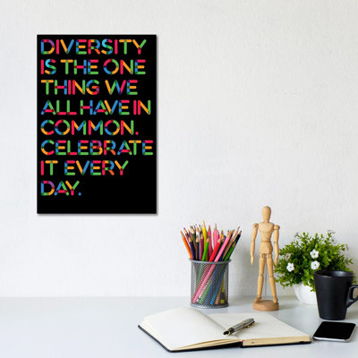 Diversity (Black Background) by The Usual Designers - Wrapped Canvas Print