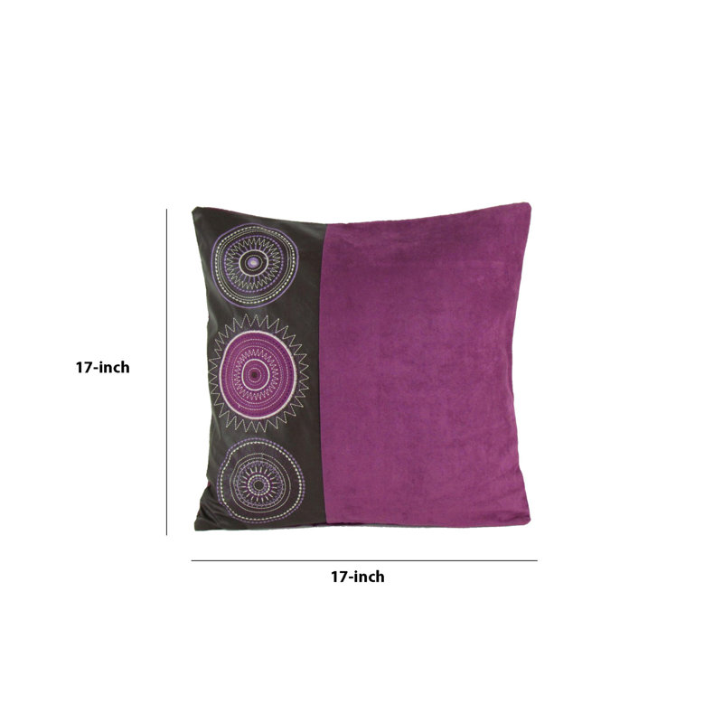 Square Faux leather Pillow Cover & Insert, Purple