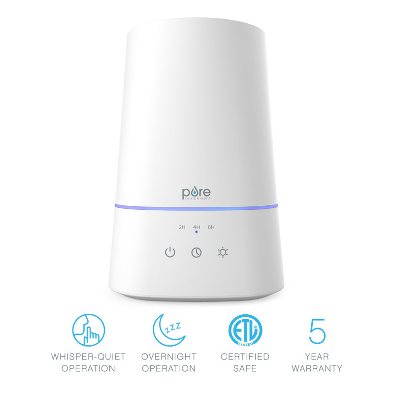 White Ultrasonic Cool Mist Humidifier with Top Fill Design