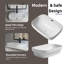 Los Flexi 24" x 17" Semi Recessed Bathroom Sink, White Rectangular Bathroom Drop-In Sink with Pop-Up Drain-108940905