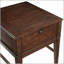 Table de bout classique avec tiroirs, port de chargement USB et finition brun riche pour les meubles de salon modernes