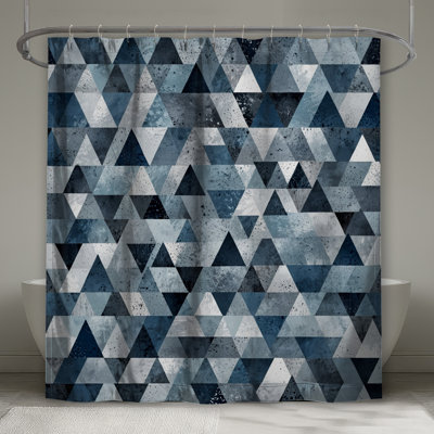 Rideaux de douche triangulaires bleu gris