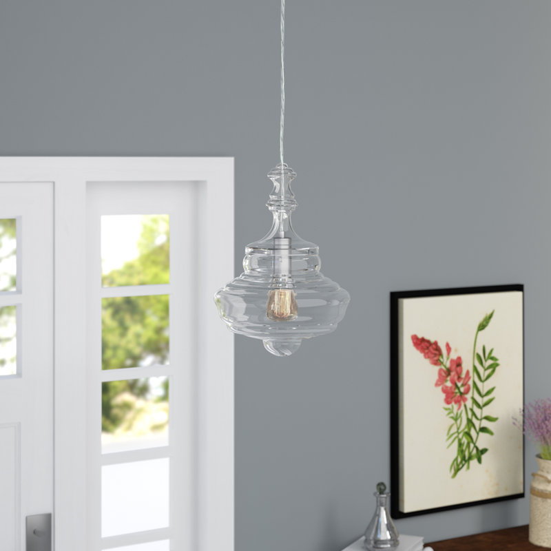 Luminaire suspendu géométrique simple à 1 lumière, H 13,5 po x l 10 po x P 10 po
