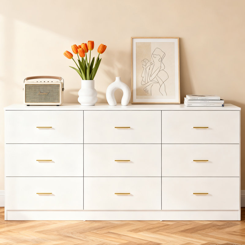 Commode d'appoint 9 tiroirs Kiote, Noir