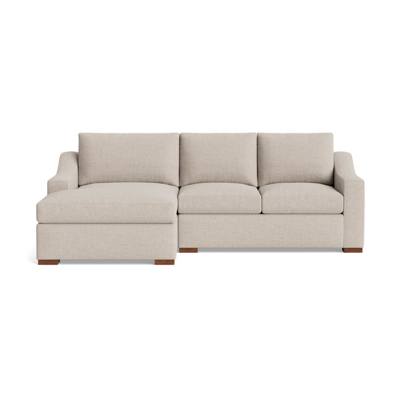 Lucca Chaise Sectional, Left Hand Facing, Performance Weave - Natural