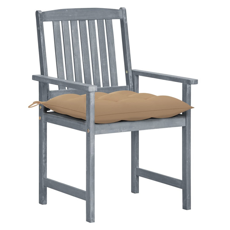 Chaise de patio avec coussins Dederang, Bleu, gris