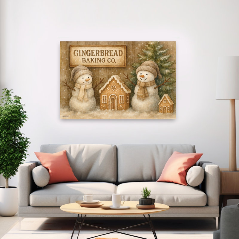 Gingerbread Baking Co. Rustic Vintage Abstract Winter Wall Art Print 1 Piece Wrapped Canvas Wall Art, 101.6cm H x 152.4cm W