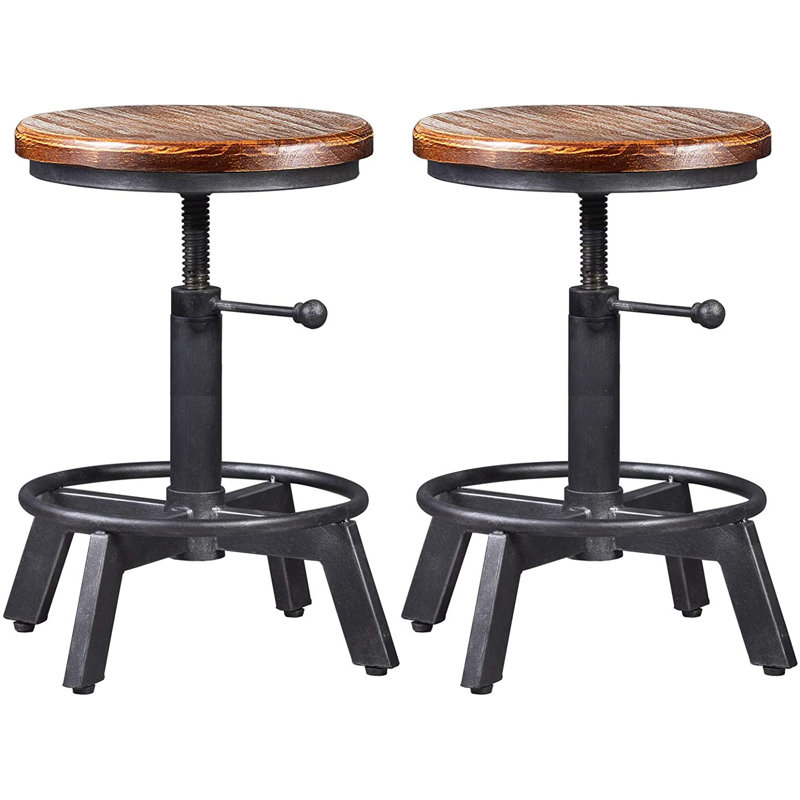 Grampian Swivel Adjustable Height Counter Stool with Metal Frame