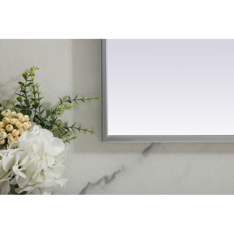 Miroir mural Sabine, 76 po x 32 po, Argent argent