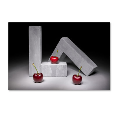 Wrapped Canvas Wall Art - Christophe Verot 'Cherries' Wall Art for Living Room, Bedroom, or Office Décor - 12x19