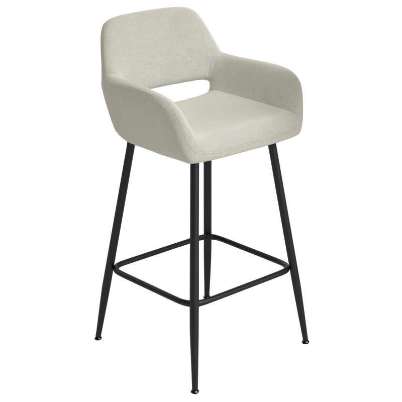 Erdmann Upholstered Counter Stools, Set of 2 Bar Stools with Metal Frame