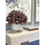 Burgundy Dried Flower Bundle In Cream Ceramic Pot With Wooden Base-675994080