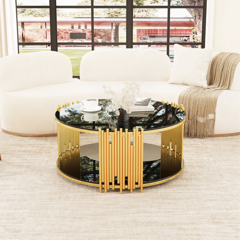 Table basse moderne et minimaliste en acier inoxydable