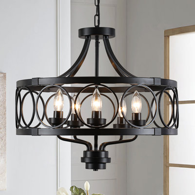 Lustre de ferme à 5 lumières à intensité variable de 20 po