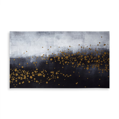 Pattern Gray Indoor/Outdoor Tablecloth - Two Shades, Gold Dots