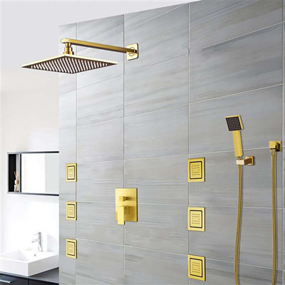 Luminaire de salle de bain mural à finition dorée Ancona