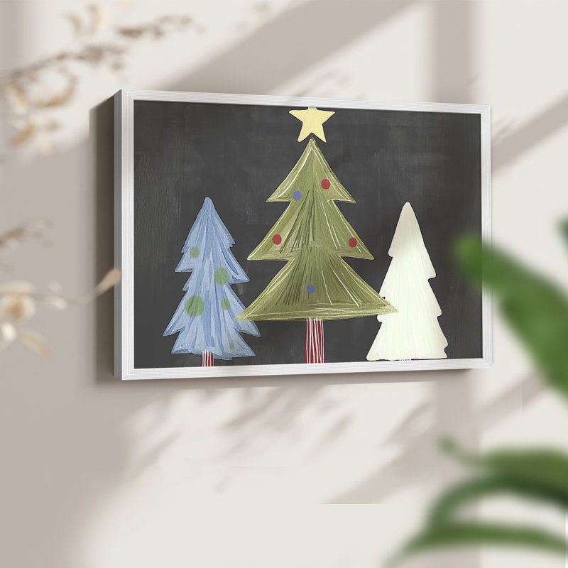 «Chirstmas Art» -XCI -Impression encadrée - Restickable, H 8 po x l 10 po, Blanc